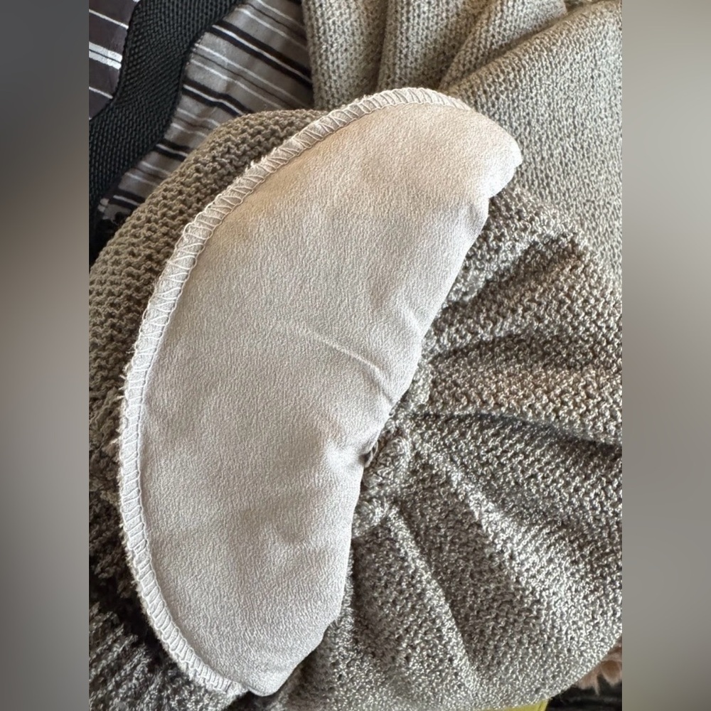 Gray Patchwork Knit Sweater Small Lace Striped Av… - image 5